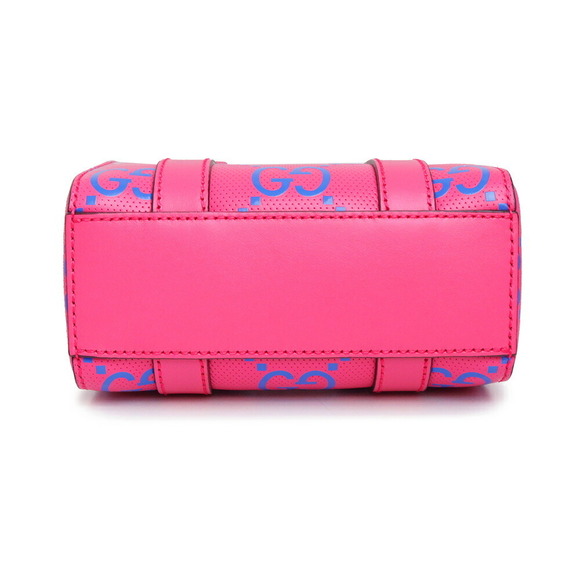 Gucci Tote Shoulder Handbag Crossbody Bag GG Leather Pink Blue - Picture 6 of 9